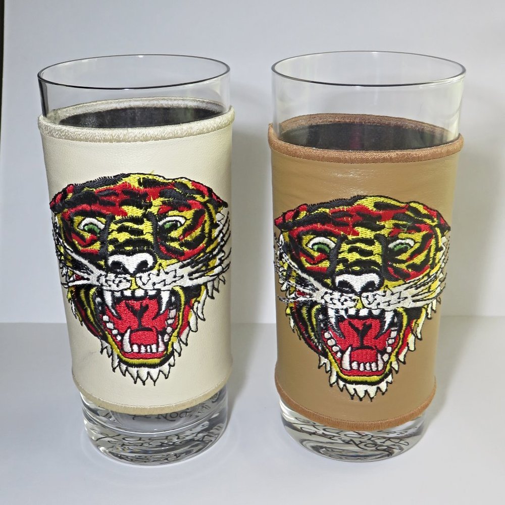 Set of 2 Don Ed Hardy Designs Glass Tumbler